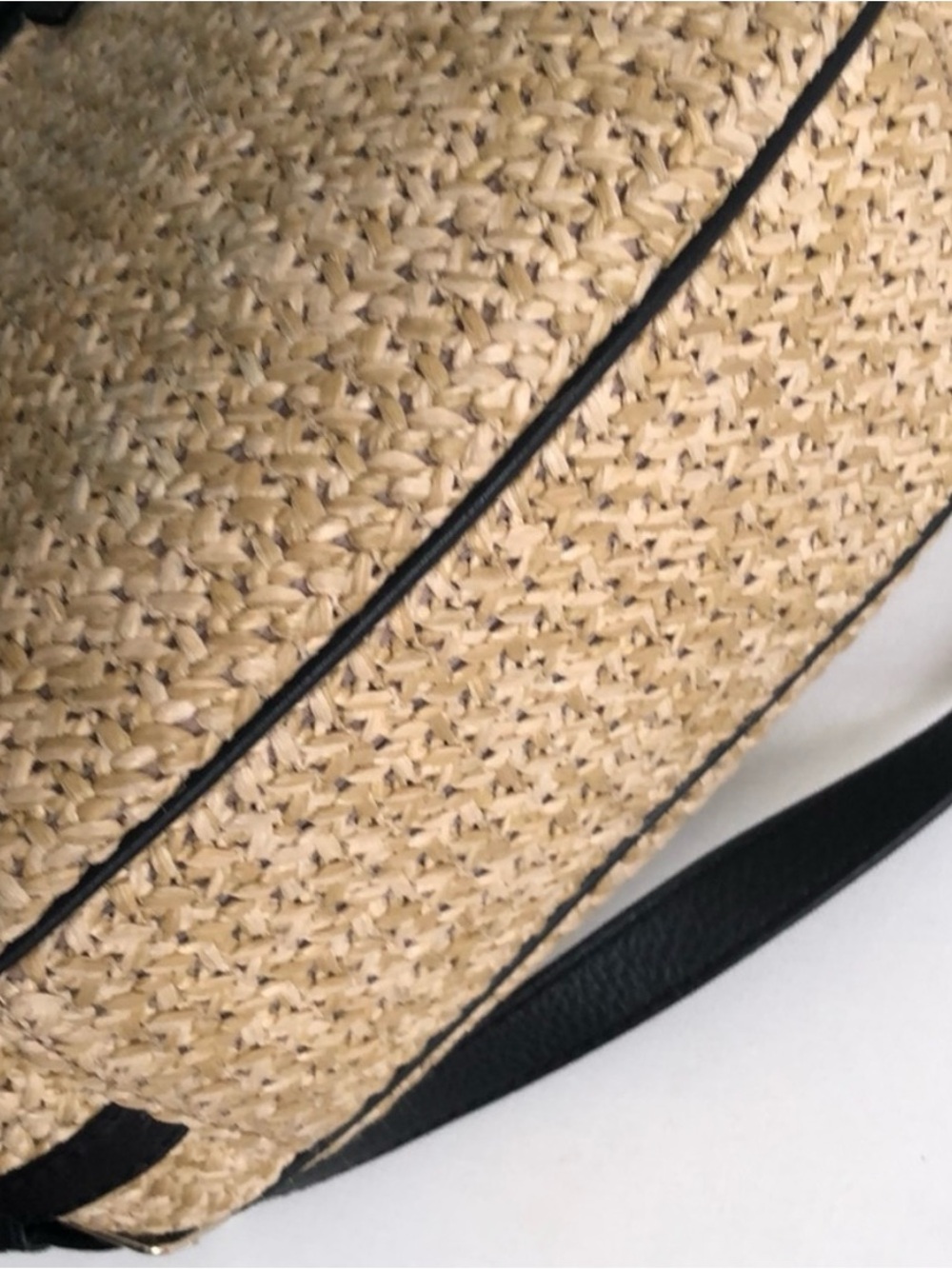 kate spade Natural Straw Shoulder Bag with Black Trim - Picture 9 of 9